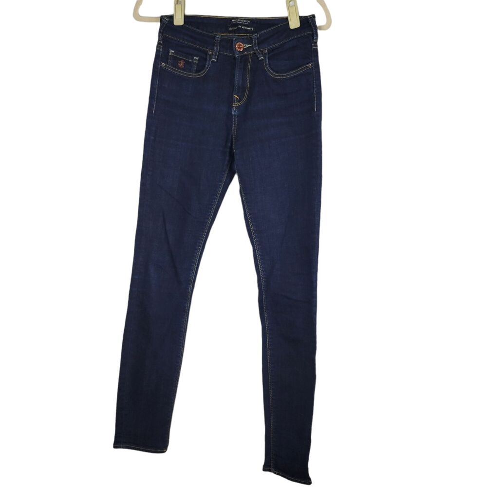 Maison Scotch Womens Jeans Amsterdam Blauw Blue 25 x 30 Dark Wash Mid Rise